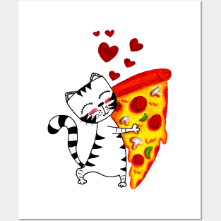 Yuna Cat | The Pizza Embrace Posters and Art